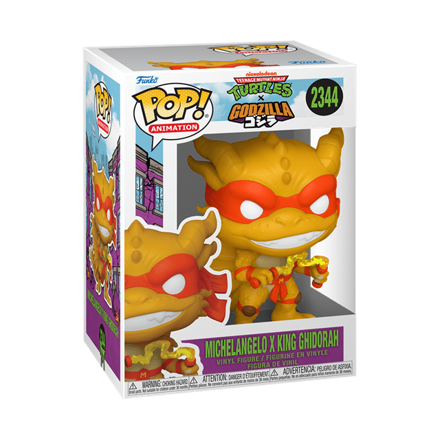 Michelangelo X King Ghidorah 2344 Teenage Mutant Ninja Turtles X Godzilla Funko Pop Vinyl - 2