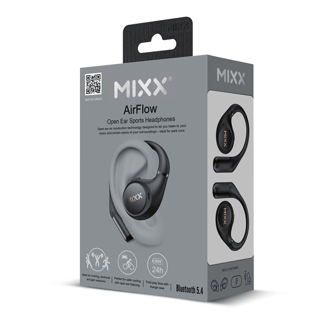 Mixx Audio Airflow Black Open Ear True Wireless Bluetooth Sports Earphones - 6