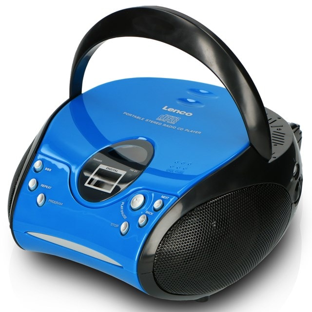 Lenco SCD-24 Blue/Black CD Player with FM Radio | Boomboxes | Free shipping  over £20 | HMV Store