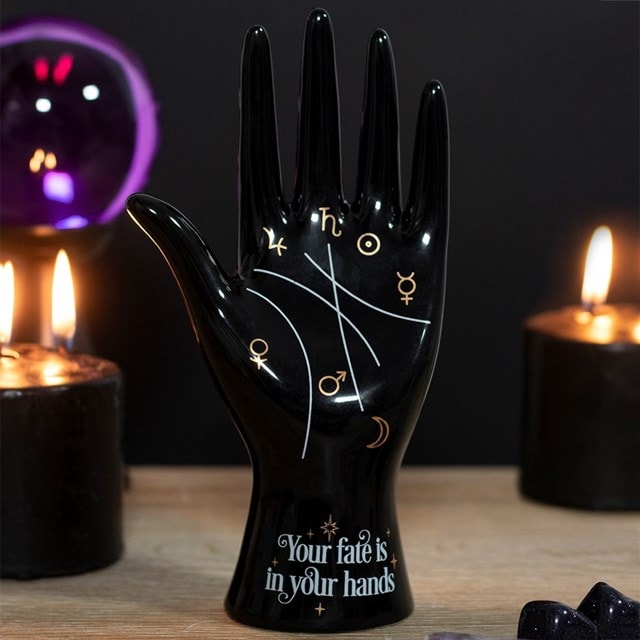 Black Ceramic Palmistry Hand Ornament - 4