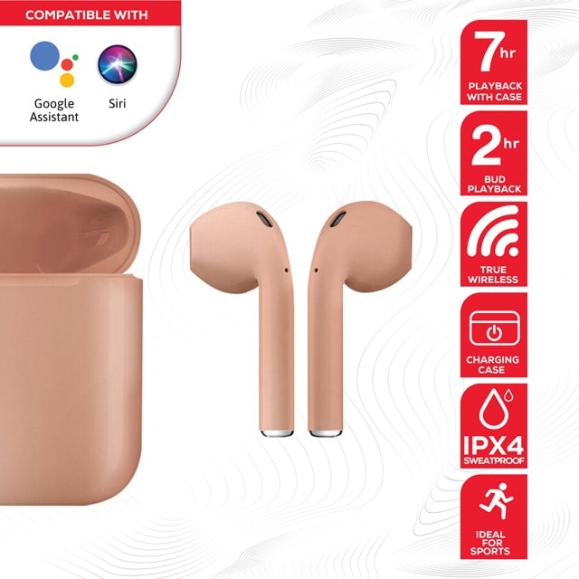 Rock TWS Rose Gold True Wireless Bluetooth Earphones (hmv exclusive) - 2