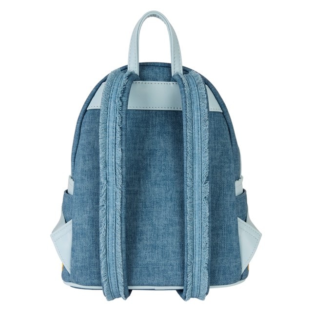 Disney Dogs & Cats Faux Denim Fringe Loungefly Mini Backpack - 5