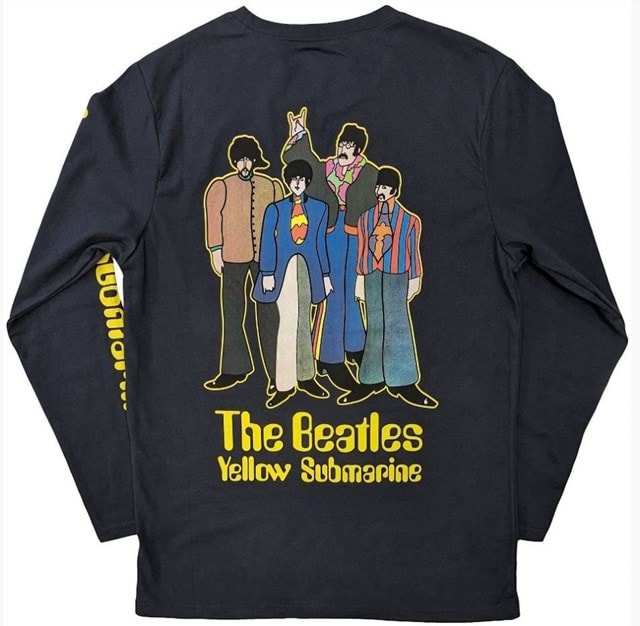 Yellow Submarine Band Beatles Black Long Sleeve Tee (Small) - 2