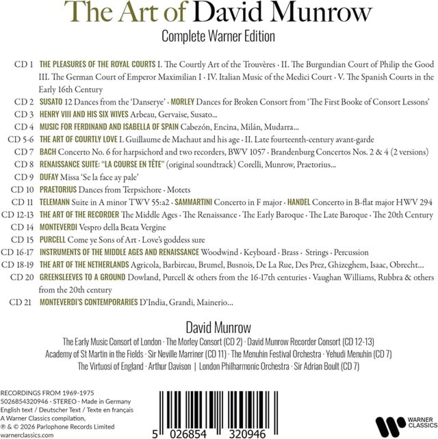 The Art of David Munrow: Complete Warner Edition - 2