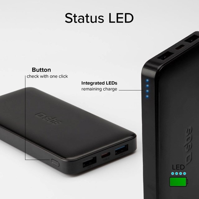 SBS 10W Black 10000mAh Power Bank - 6