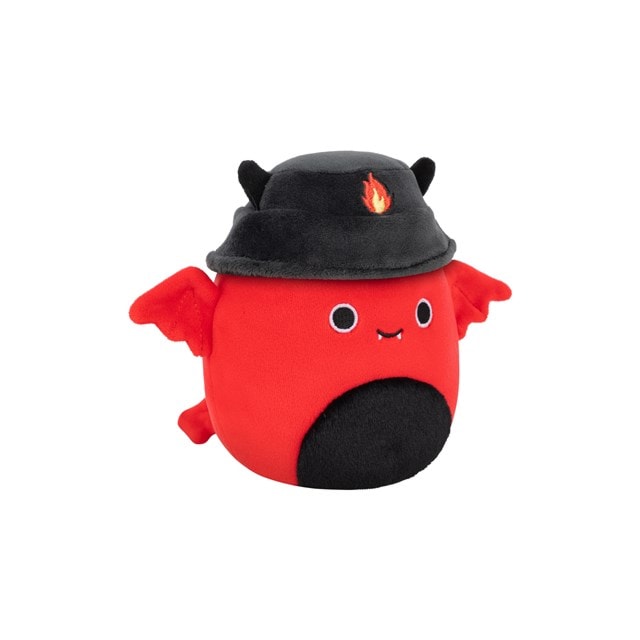 7.5'' Dante Red Devil With Black Fuzzy Belly And Bucket Hat Squishmallows Plush - 2