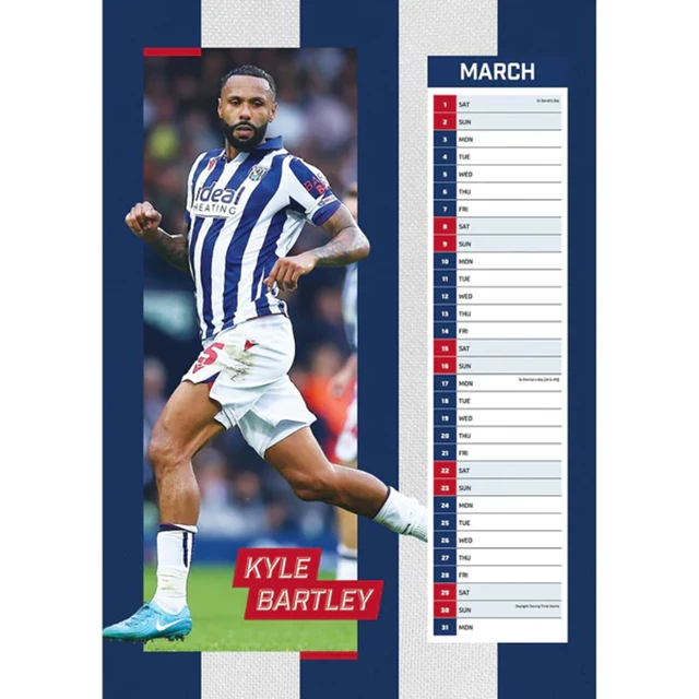 West Brom Legends 2025 A3 Calendar - 2