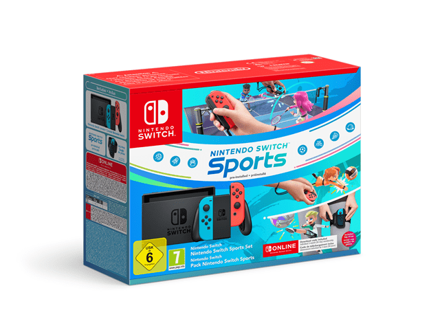 Nintendo Switch Console (Neon Red/Neon Blue) Switch Sports Set + 3 Months Nintendo Switch Online - 1