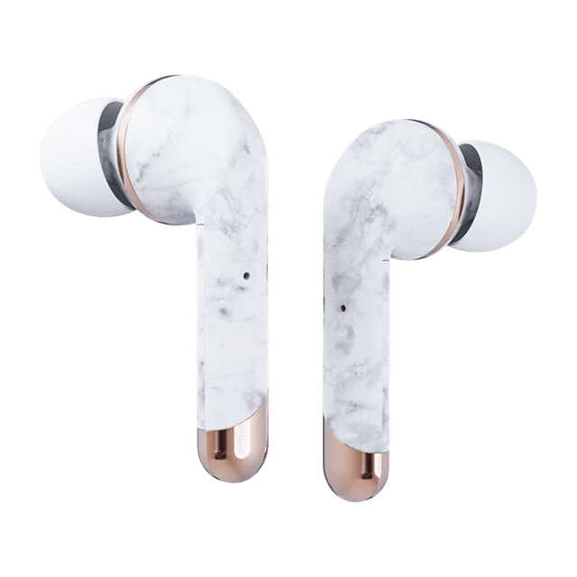 Happy Plugs Air1 Plus White Marble In Ear True Wireless Bluetooth Earphones - 4