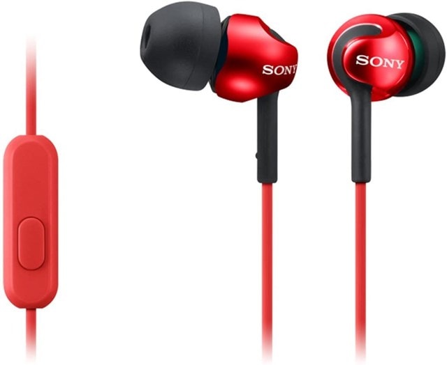 Sony MDREX110 Red Earphones W/Mic - 1