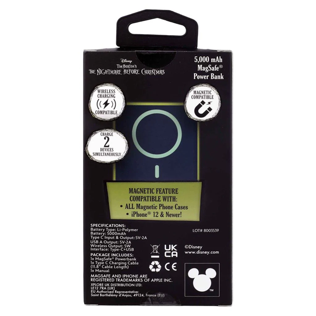 Nightmare Before Christmas Jack Sally Forever 5000mAh Magnetic Power Bank - 5