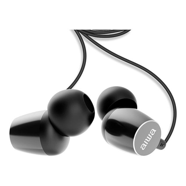 Aiwa ESTM-30 Black Earphones W/Mic - 2