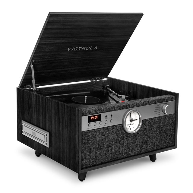 Victrola Century Black Bluetooth Turntable with Clock, CD & Cassette - 1