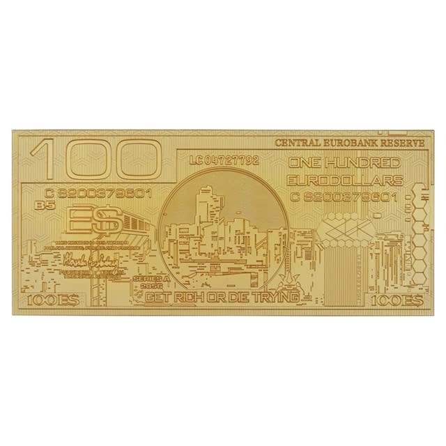 Cyberpunk 2077 24k Gold Plated Metal Replica Eurodollar - 1