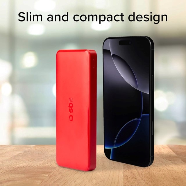 SBS 10W Red 10000mAh Power Bank - 8