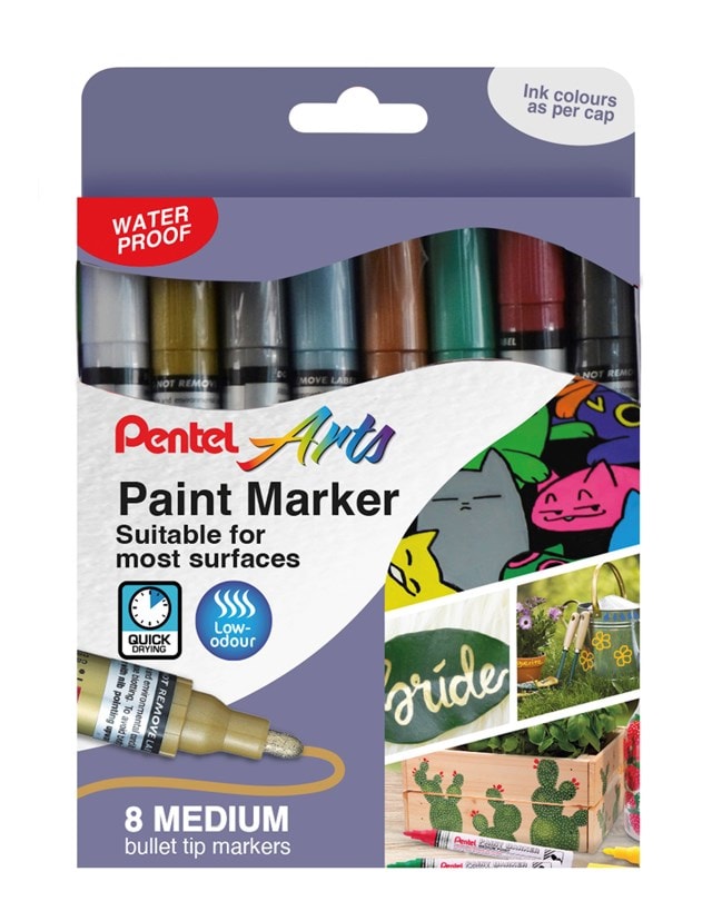 Paint Marker Set of 8 Metallic Medium Marker Pens - 1