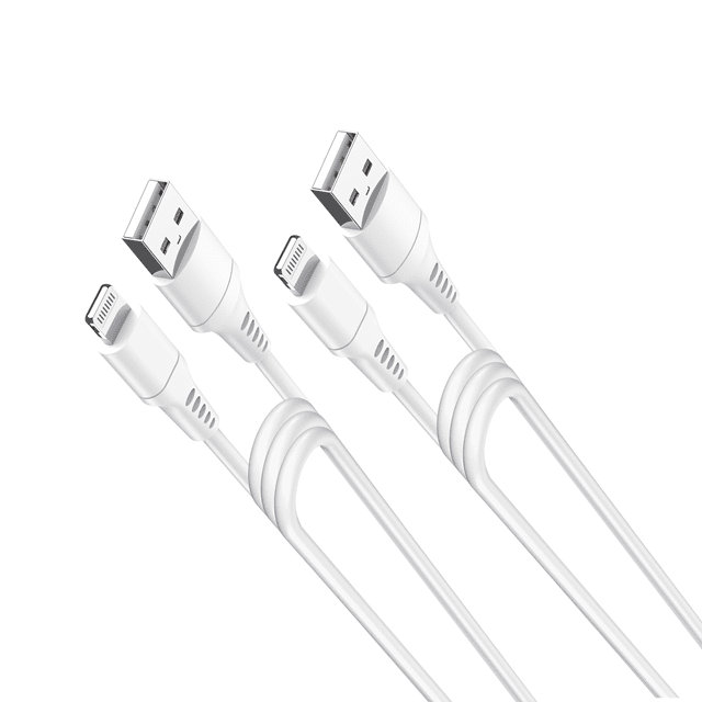 Mixx Charge Vanilla Ice White Lightning Cable 1.2m Double Pack - 1