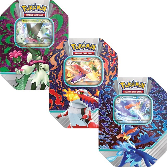 Pokemon TCG Meowscarada/Skeldirge/Qualquaval Paldea Tins Trading Cards - 1