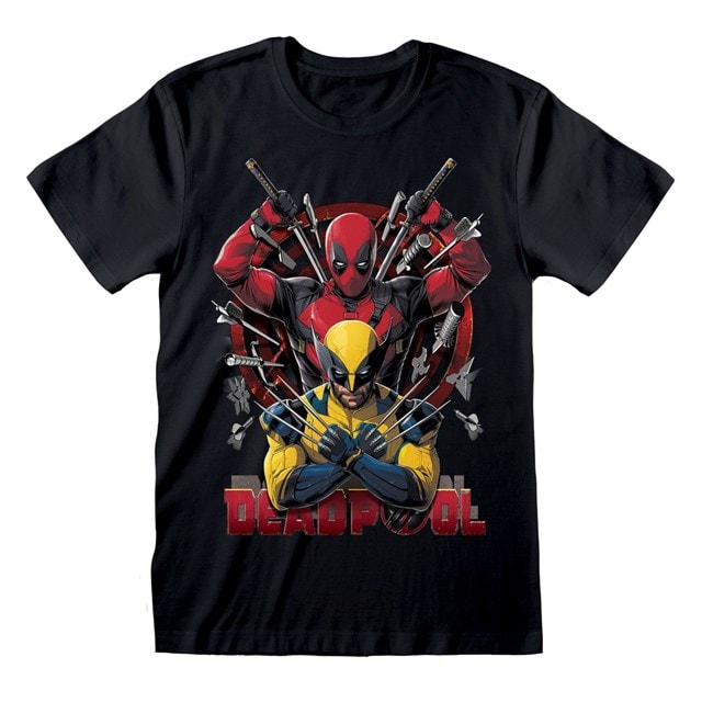 Deadpool/Wolverine Weapons Black Deadpool 3 Deadpool & Wolverine Tee (Large) - 1