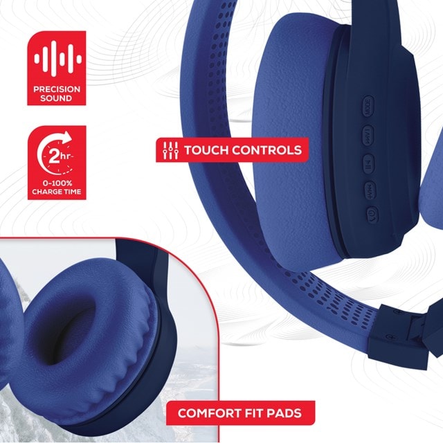Rock BT On-Ear Navy Blue Bluetooth Headphones - 5