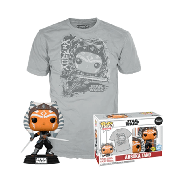 Ahsoka Glow In The Dark Mandalorian Funko Pop & Tee (Small) - 1