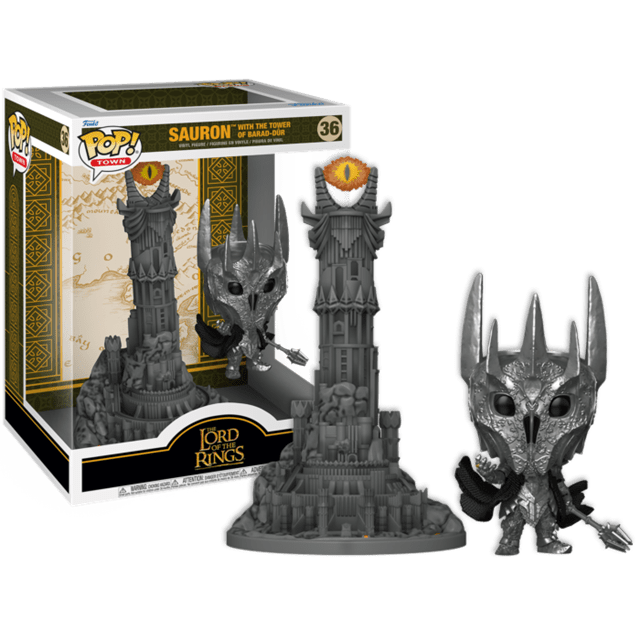 Sauron With The Tower Of Barad-Dur Glow In The Dark (36): Lord Of The Rings Pop Vinyl: Town - 5