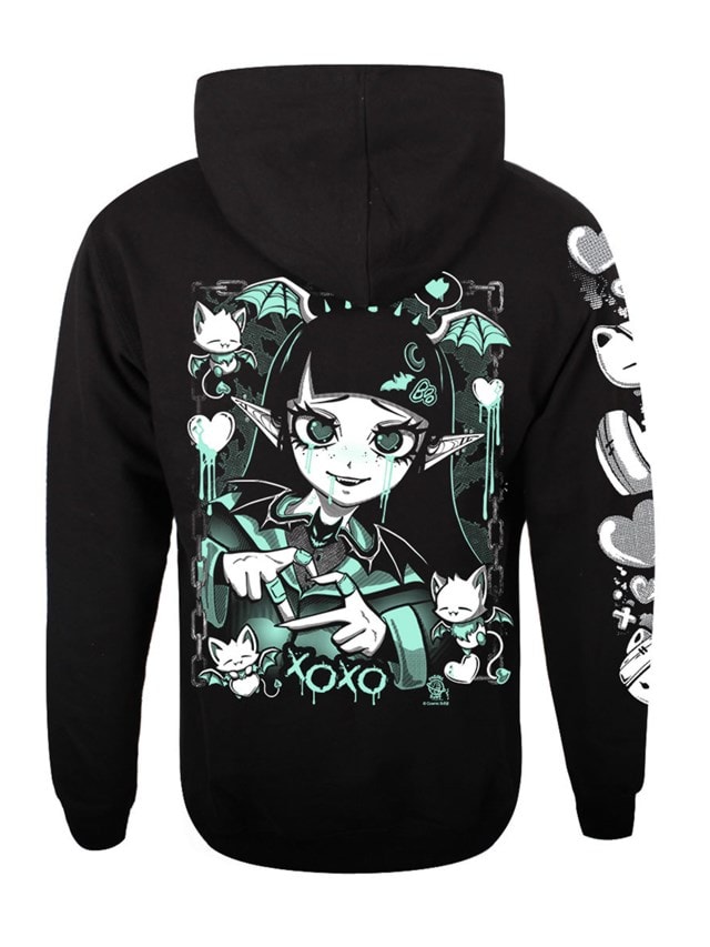 Bite Me Cosmic Boop Black Pullover Hoodie (Small) - 2