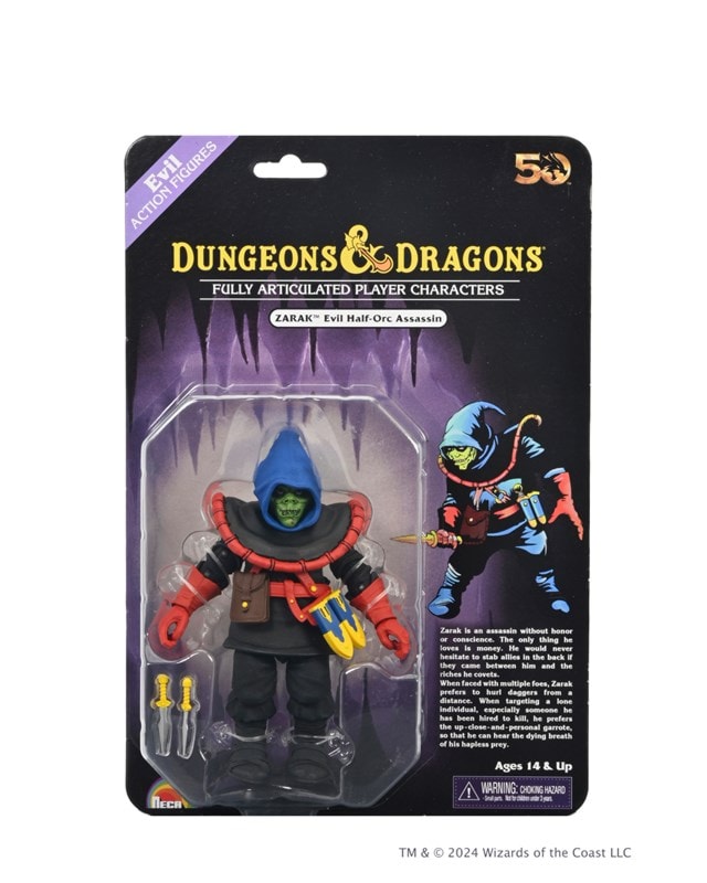Zarak On Blister Card Dungeons & Dragons 50th Anniversary Ultimate NECA 7" Scale Action Figure - 8