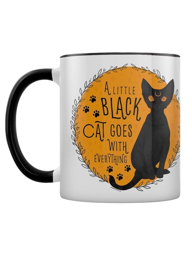 Little Black Cat Goes With Everything Black Coloured Inner Mug - 1