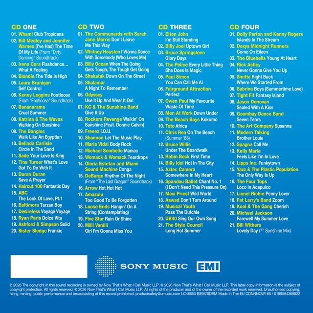 NOW That's What I Call an 80s Summer - 4CD - 3