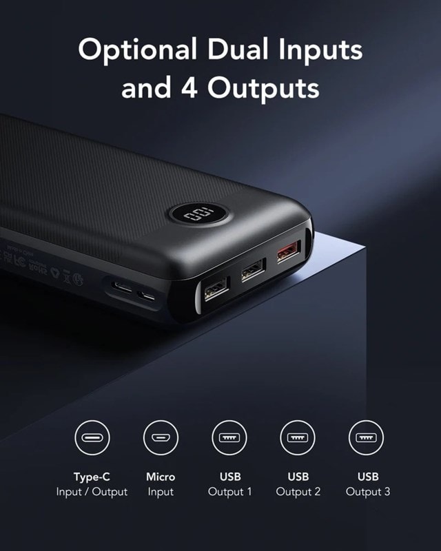 Veger L30 30,000Mah Black Powerbank With Led Display Screen - 8