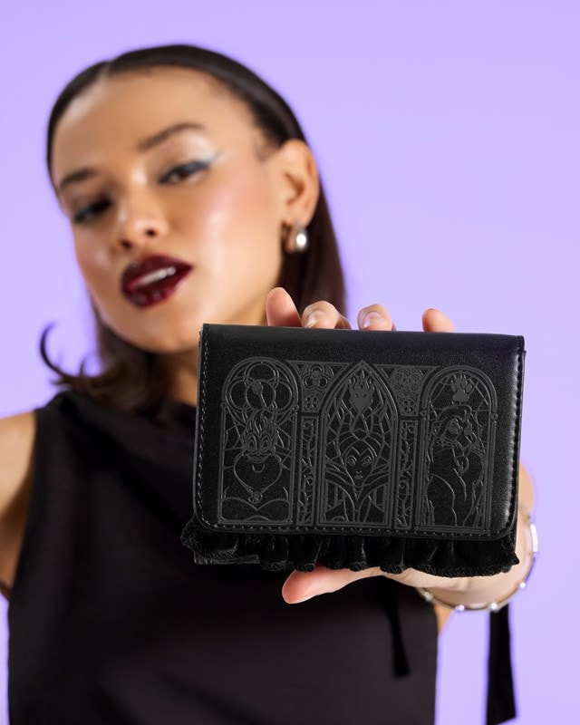 Disney Villains Black Velvet Loungefly Tri-Fold Wallet - 5