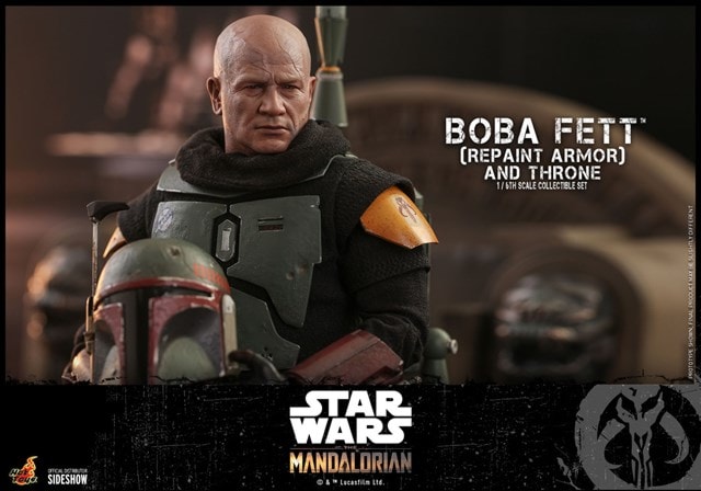 1:6 Boba Fett Repaint Armor And Throne: Mandalorian Hot Toys Figure - 6