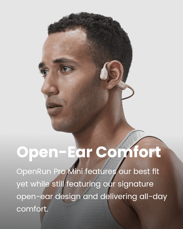 Shokz OpenRun Pro Mini Beige Open Ear Bluetooth Earphones - 4