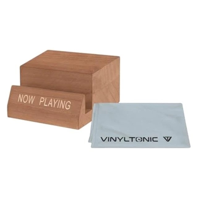 Vinyl Tonic NOW PLAYING Wooden Stand & Cleaning Cloth - 2