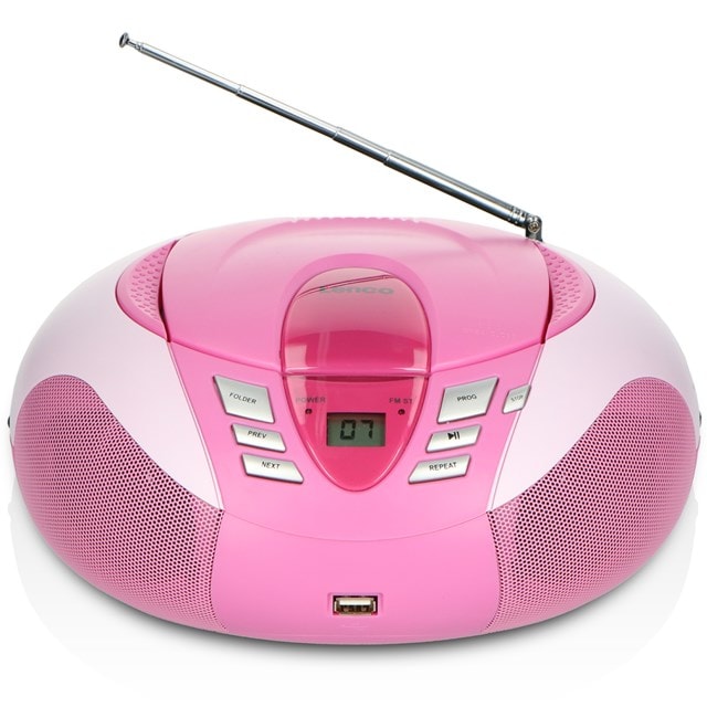 Lenco SCD-37 USB Pink CD Player with FM Radio - 3