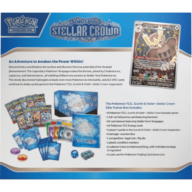 Scarlet & Violet 7 Stellar Crown Elite Trainer Box Pokemon Trading Cards - 3