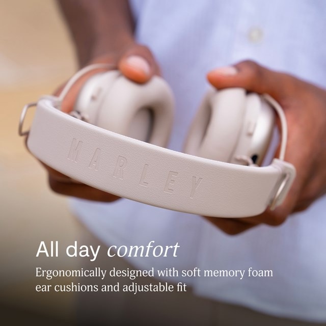 House Of Marley Positive Vibration Rebel Cream Active Noise Cancelling Bluetooth Headphones - 7