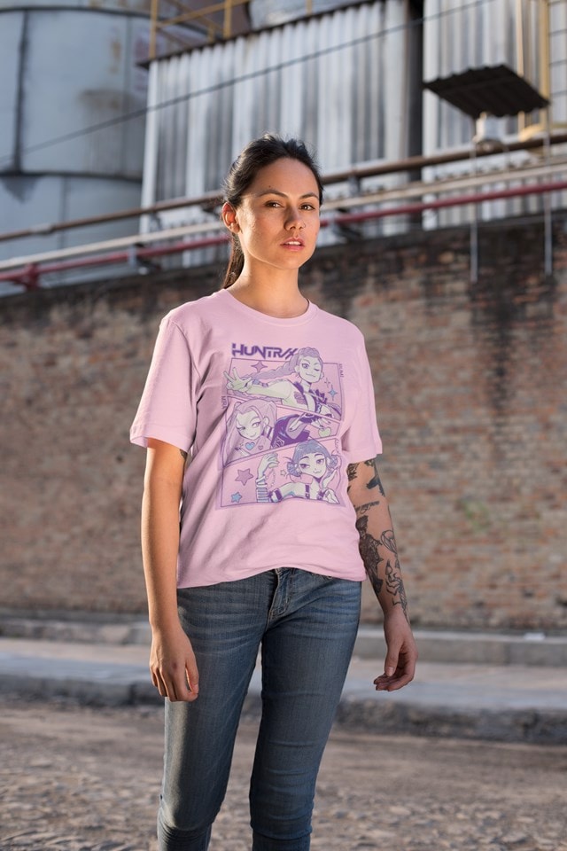 Huntrix K-Pop Demon Hunters Pink Tee (Medium) - 2
