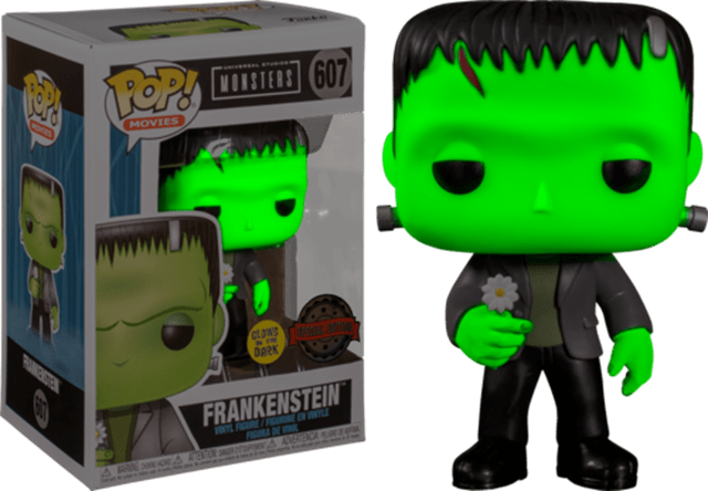 Glow In The Dark Frankenstein with Flower (607): Universal Monsters Pop Vinyl - 1