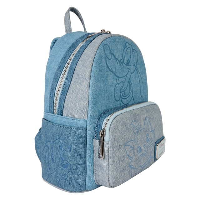 Disney Dogs & Cats Faux Denim Loungefly Mini Backpack - 3