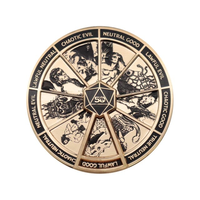 Dungeons & Dragons 24K Gold Plated Alignment Spinner Pin Badge - 2