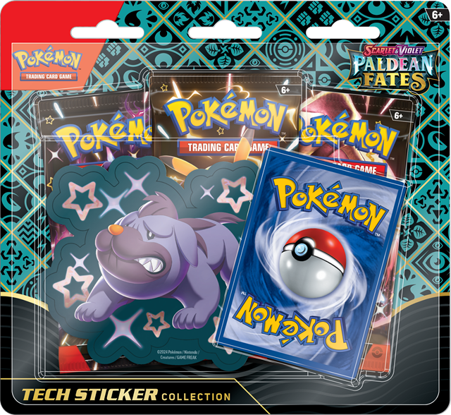 Scarlet & Violet 4.5 Paldean Fates Tech Sticker Box Fidough/Greavard/Maschiff Pokemon Trading Cards - 3