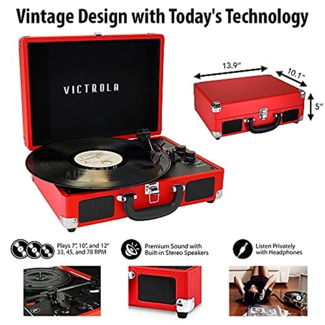 Victrola Journey Red Bluetooth Turntable - 4
