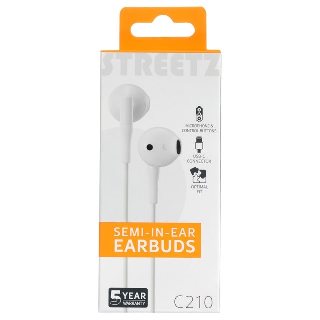 Streetz C210 White USB-C Earphones - 6