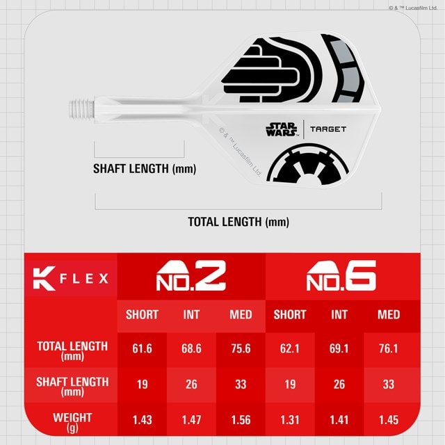 Storm Trooper Star Wars Moulded Darts Flights & Shafts - 4