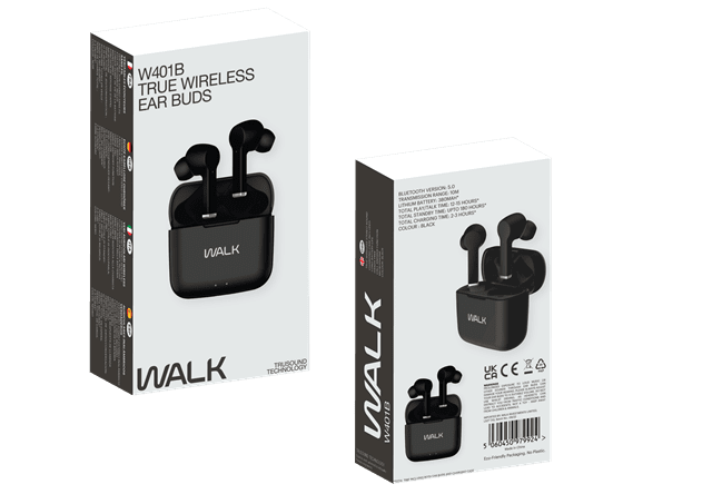 Walk Audio W401 Black True Wireless Bluetooth Earphones - 1