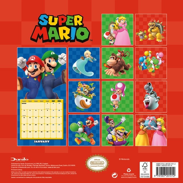 Super Mario 2027 Square Calendar - 2