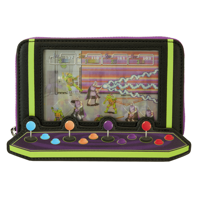 Vintage Arcade Zip Around Wallet TMNT 40th Anniversary Loungefly - 1