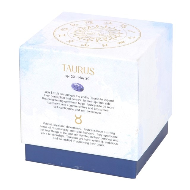Taurus Amber & Vanilla Gemstone Zodiac Candle - 4